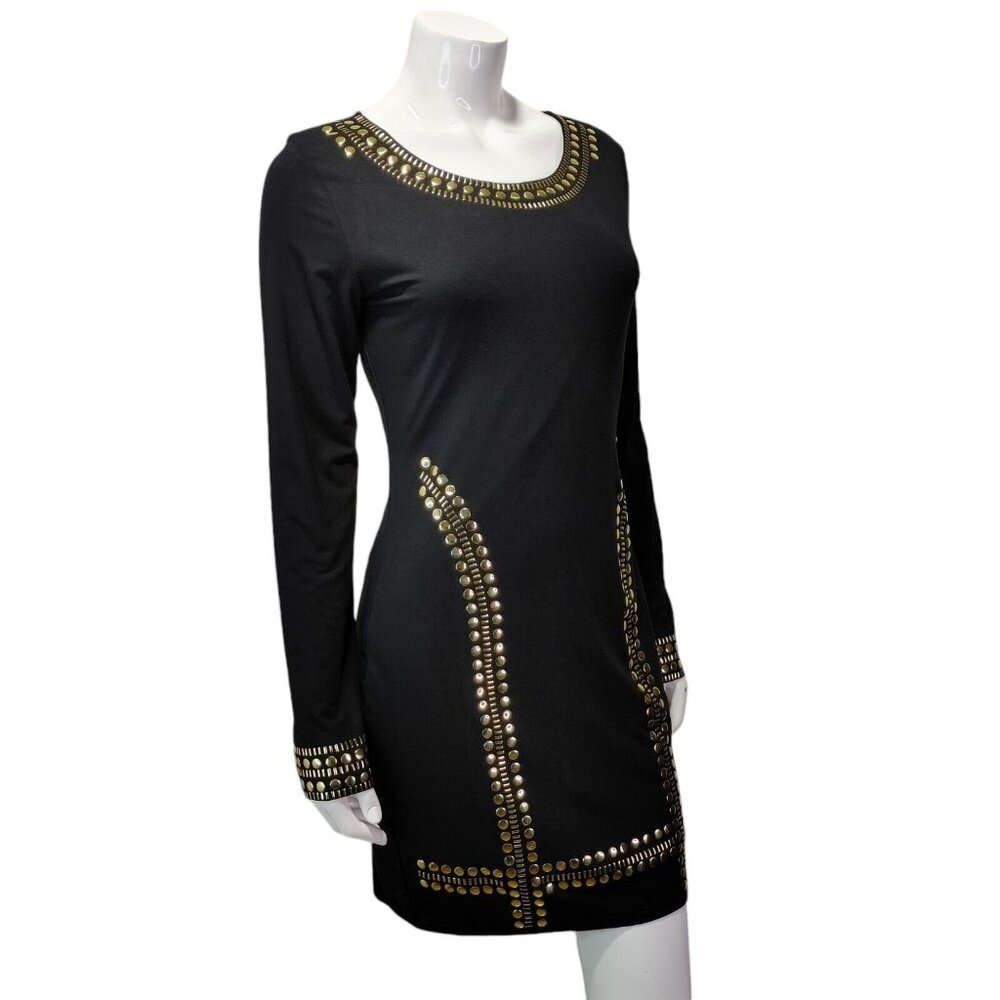 Fashion Nova Such A Stud Dress - Black / Studded Gold SZ L (READ MEASUREMENTS) - Picture 6 of 13